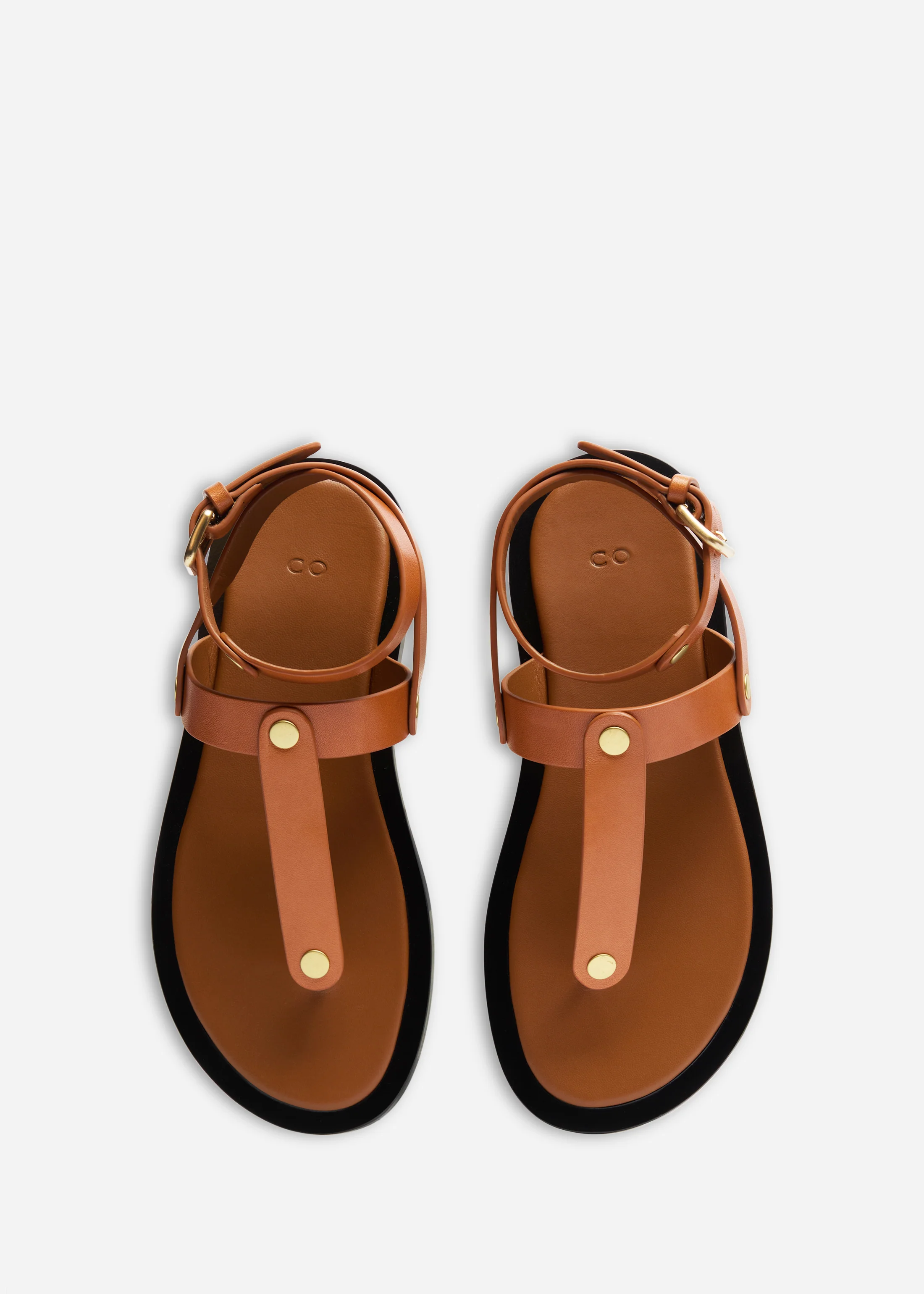 Ankle Wrap Sandal in Calf Skin Leather - Cognac - Image 4