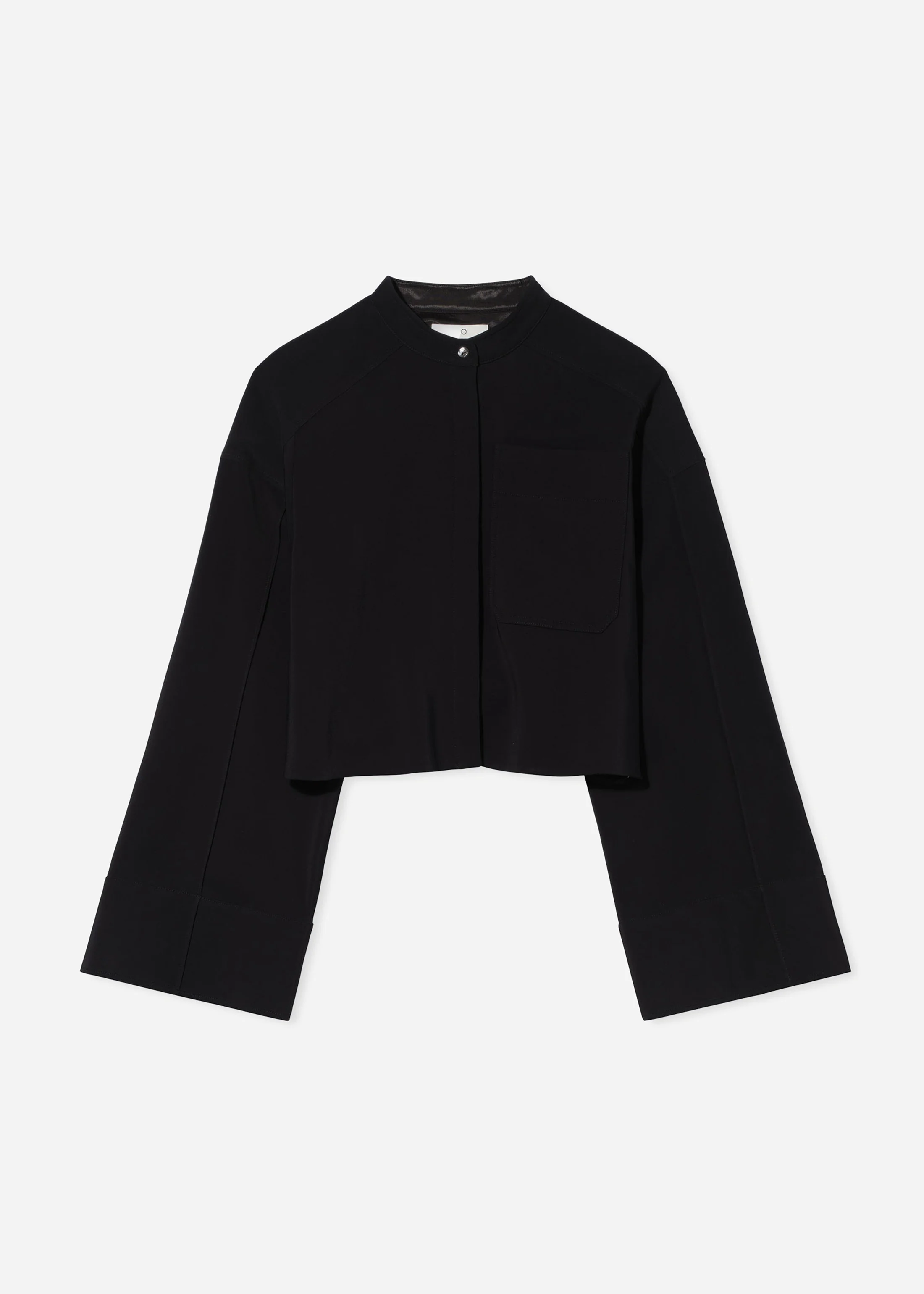Bell Sleeve Blouse in Crepe - Black - Image 5