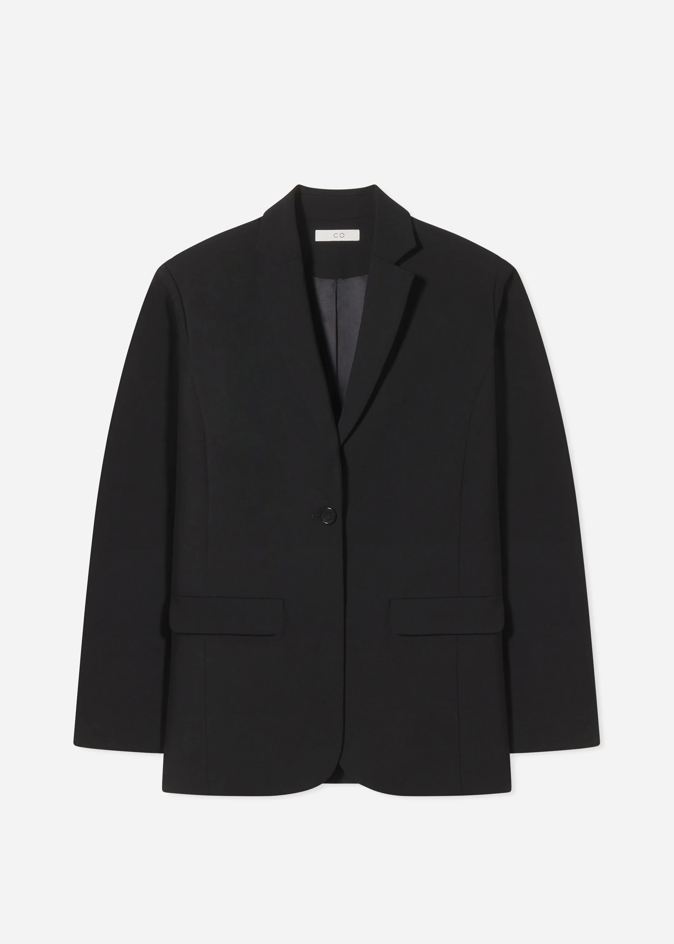 Boxy Jacket in Virgin Wool - Black - Image 5