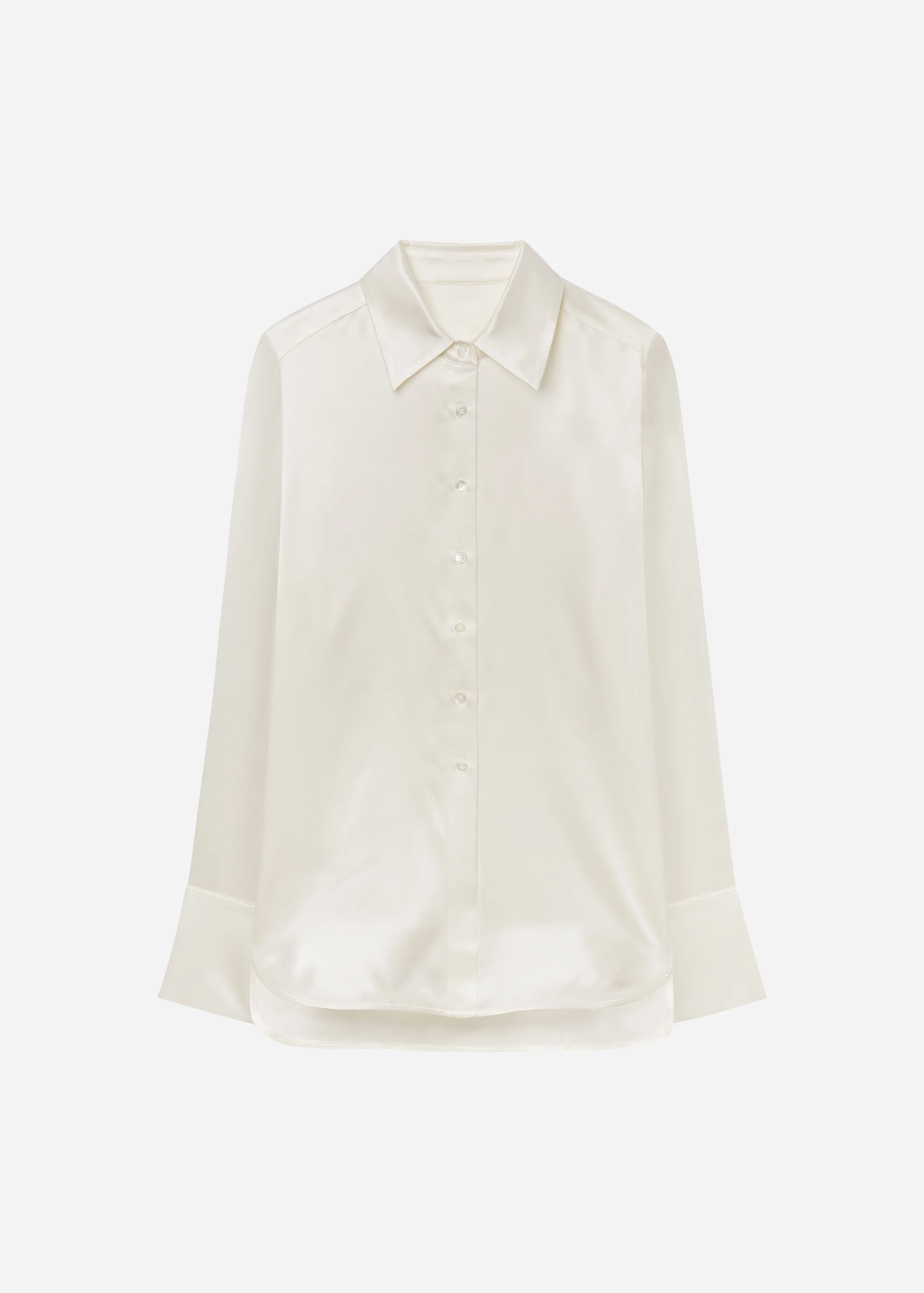 Button Down Shirt in Silk - Ivory - Image 4