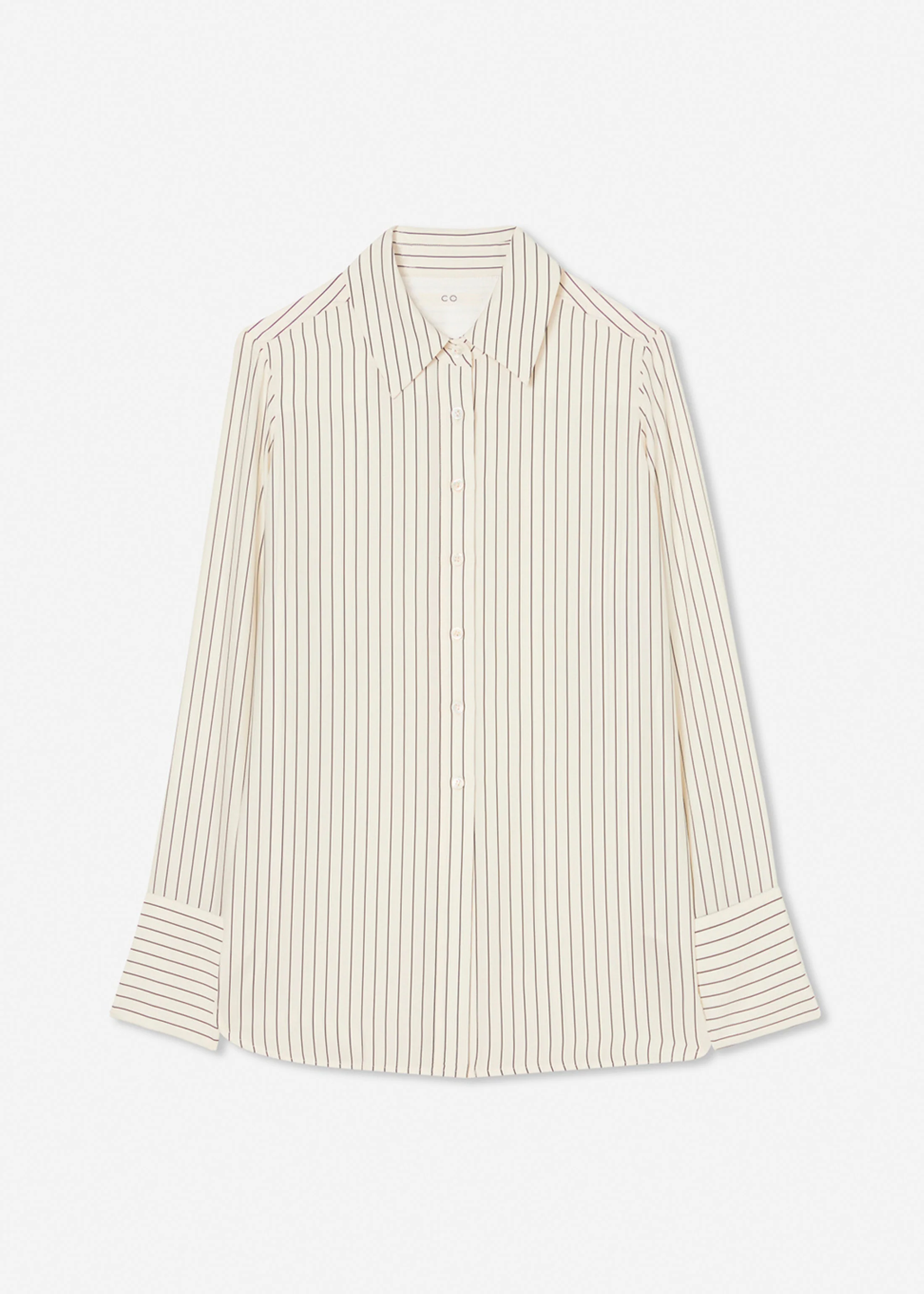 Button Down Shirt in Silk - Stripe - Image 7