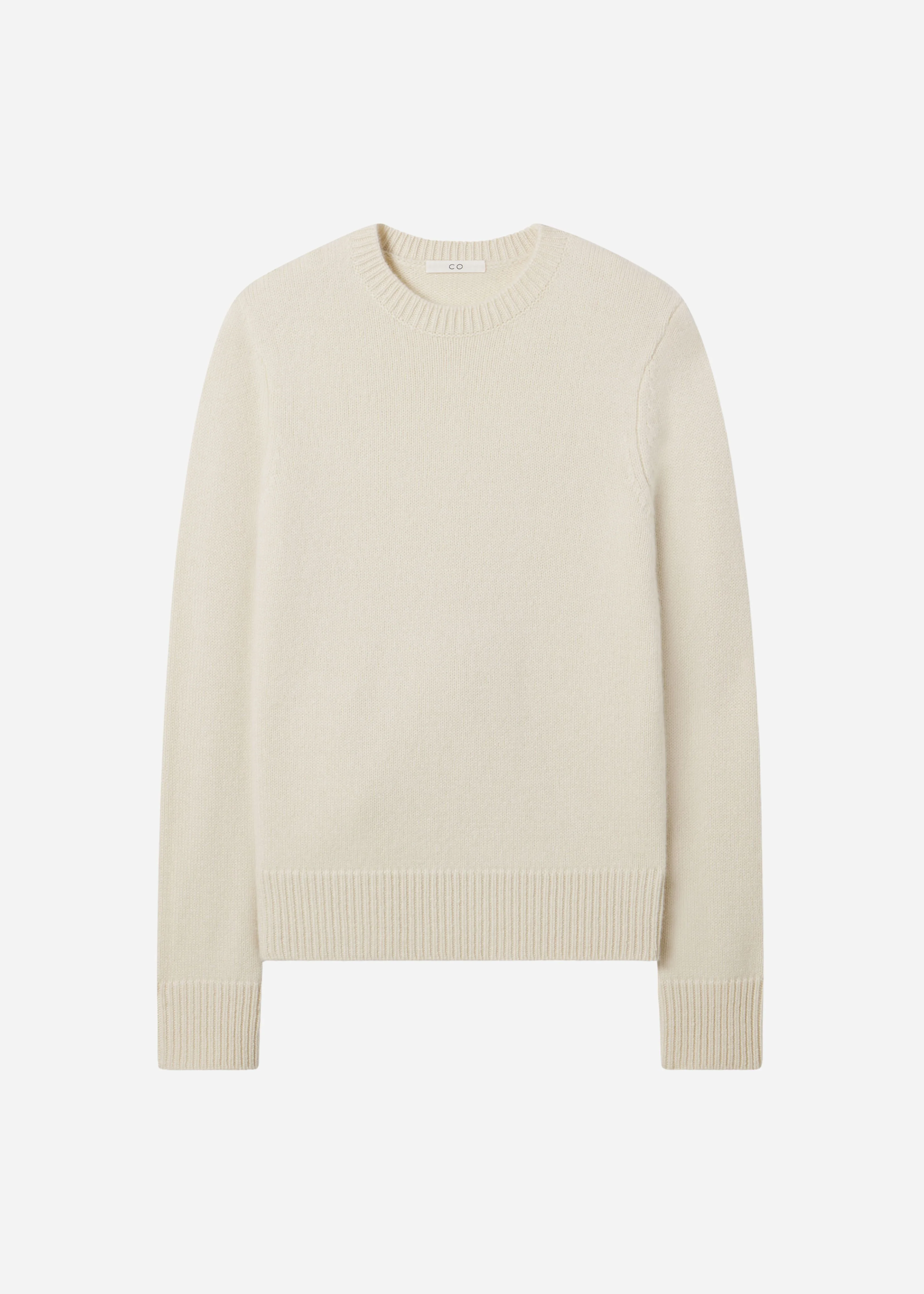 Crew Sweater in Cashmere - Wheat - Image 3