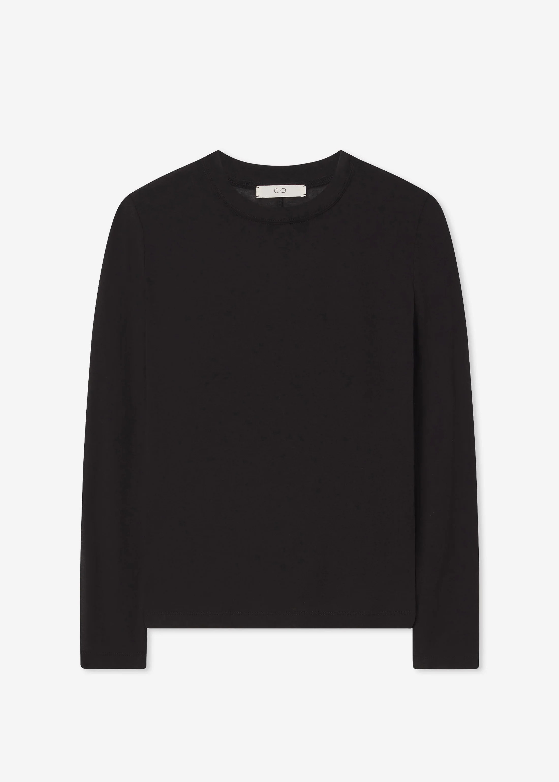 Crewneck Long Sleeve in Cotton Jersey - Black - Image 4