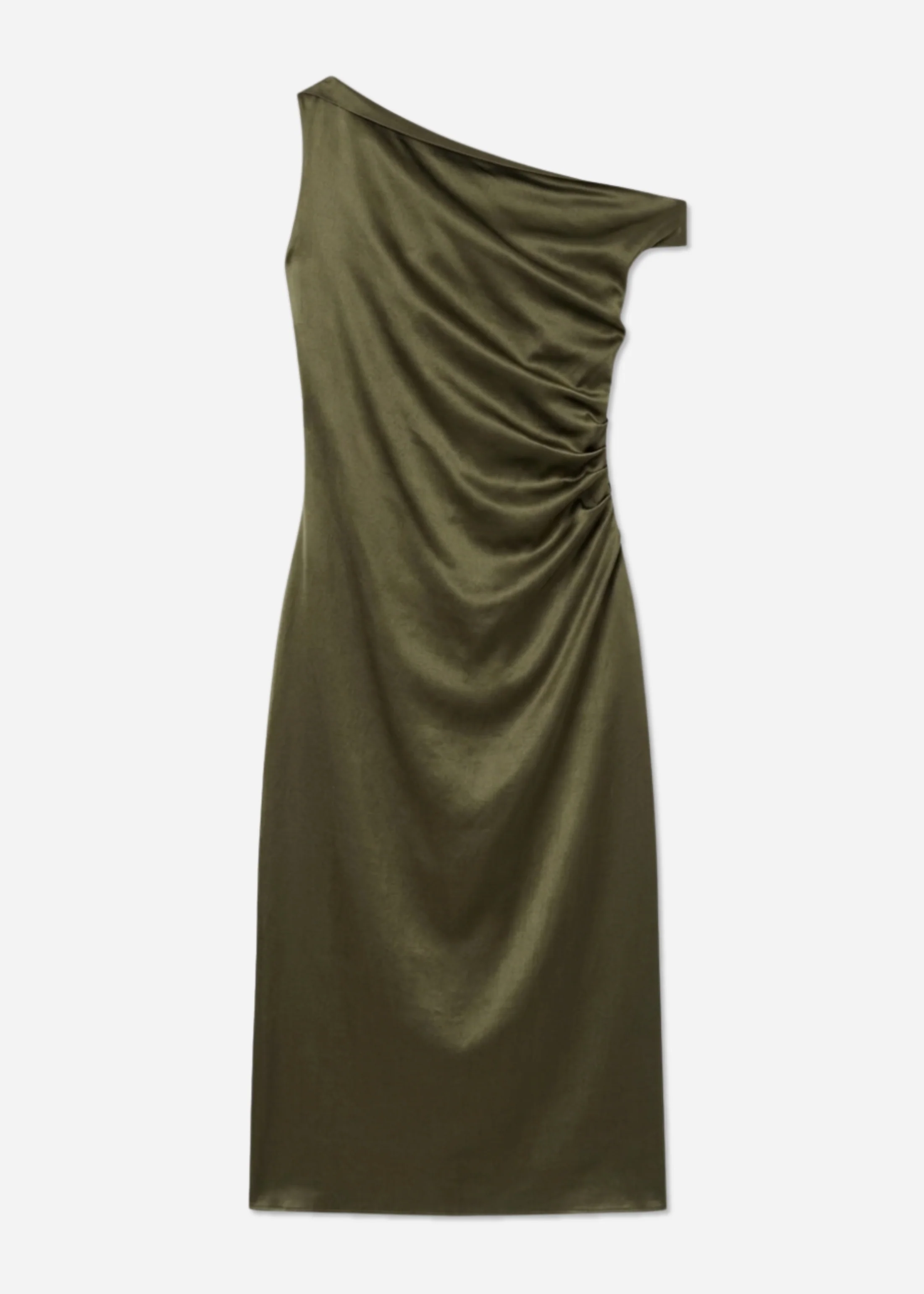 Draped Back Dress in Printed Cotton - Jade - Image 4