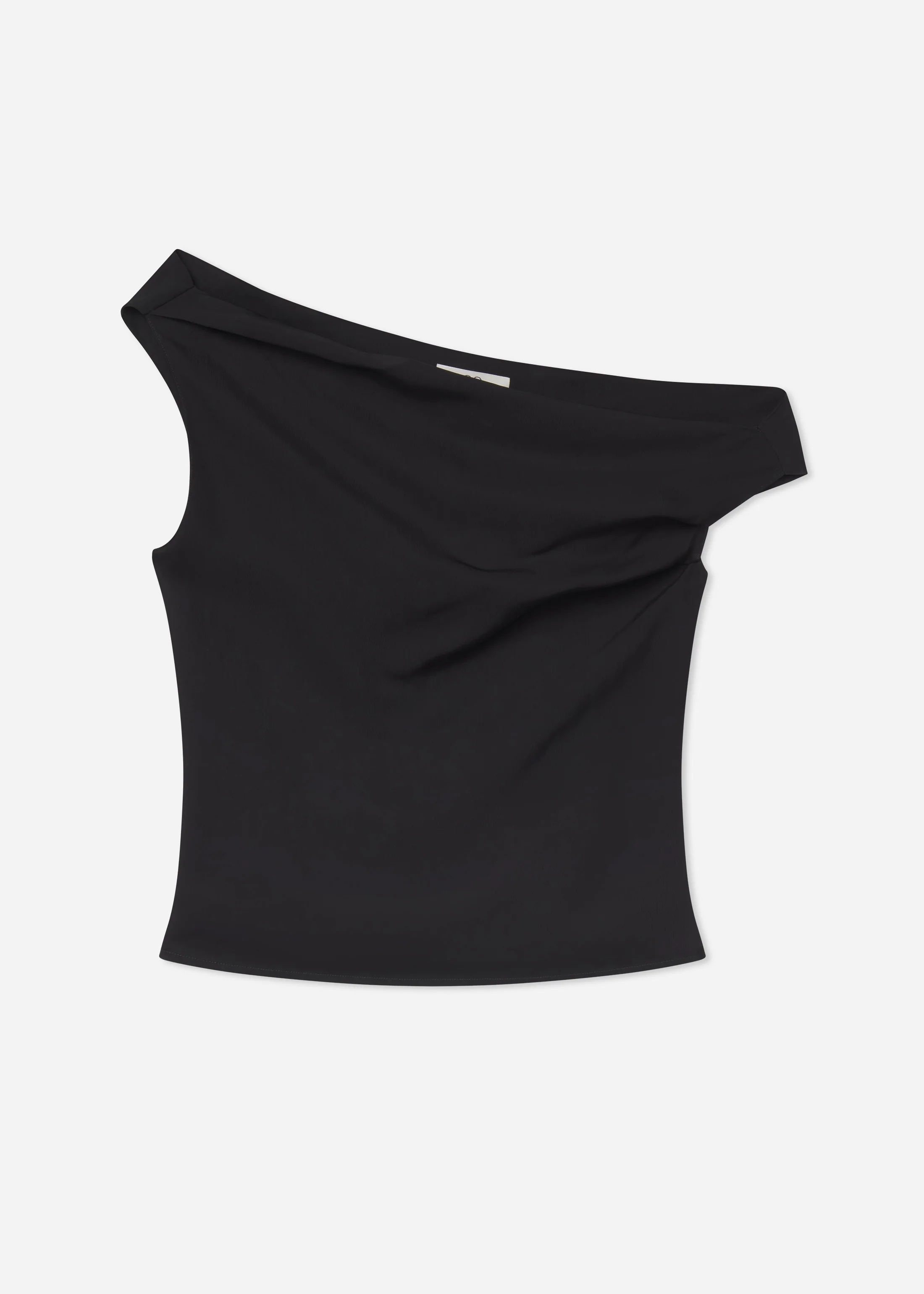 Draped Back Top in Viscose Silk - Black - Image 5