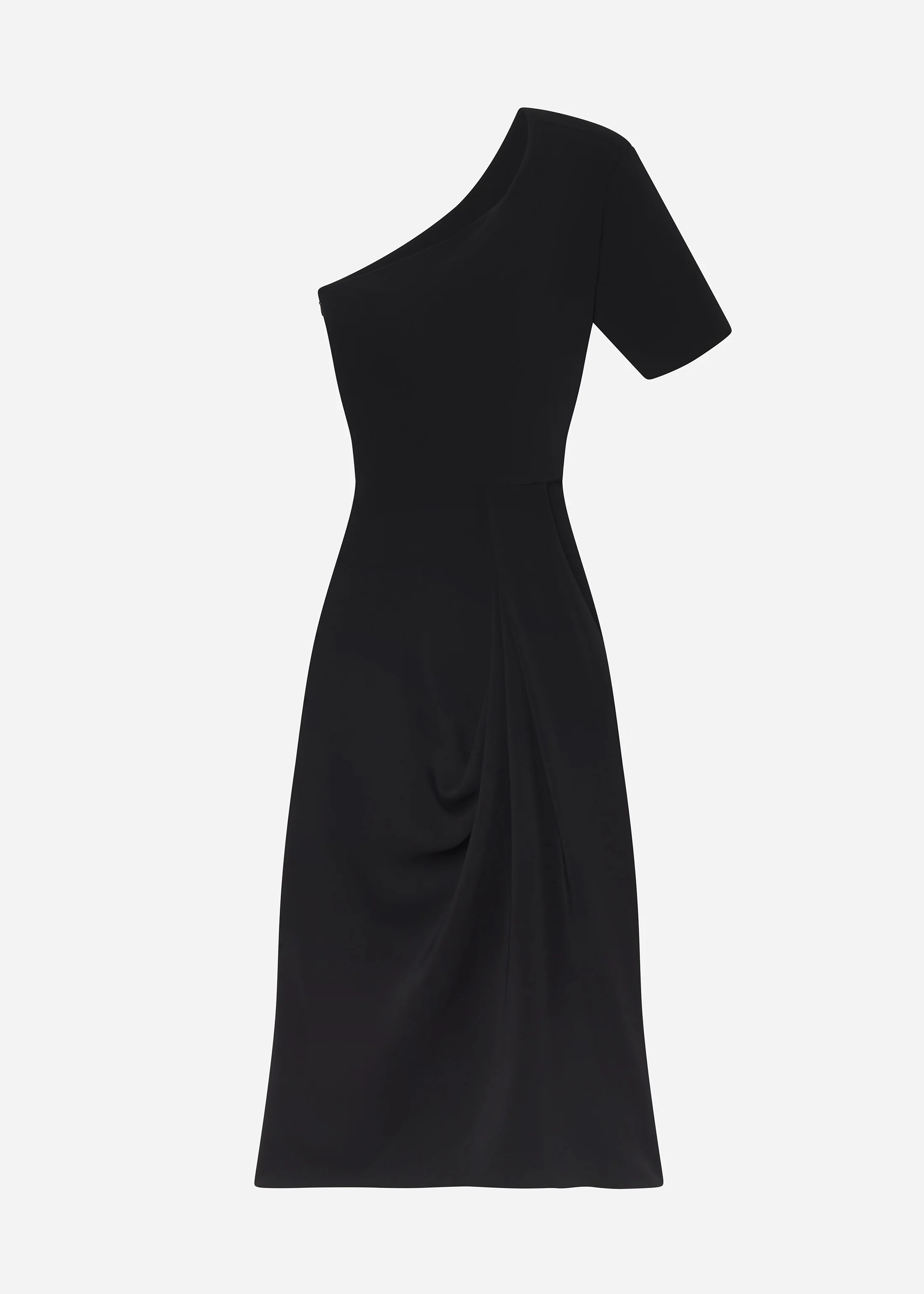 Draped Dress in Viscose Crepe - Black - Image 5