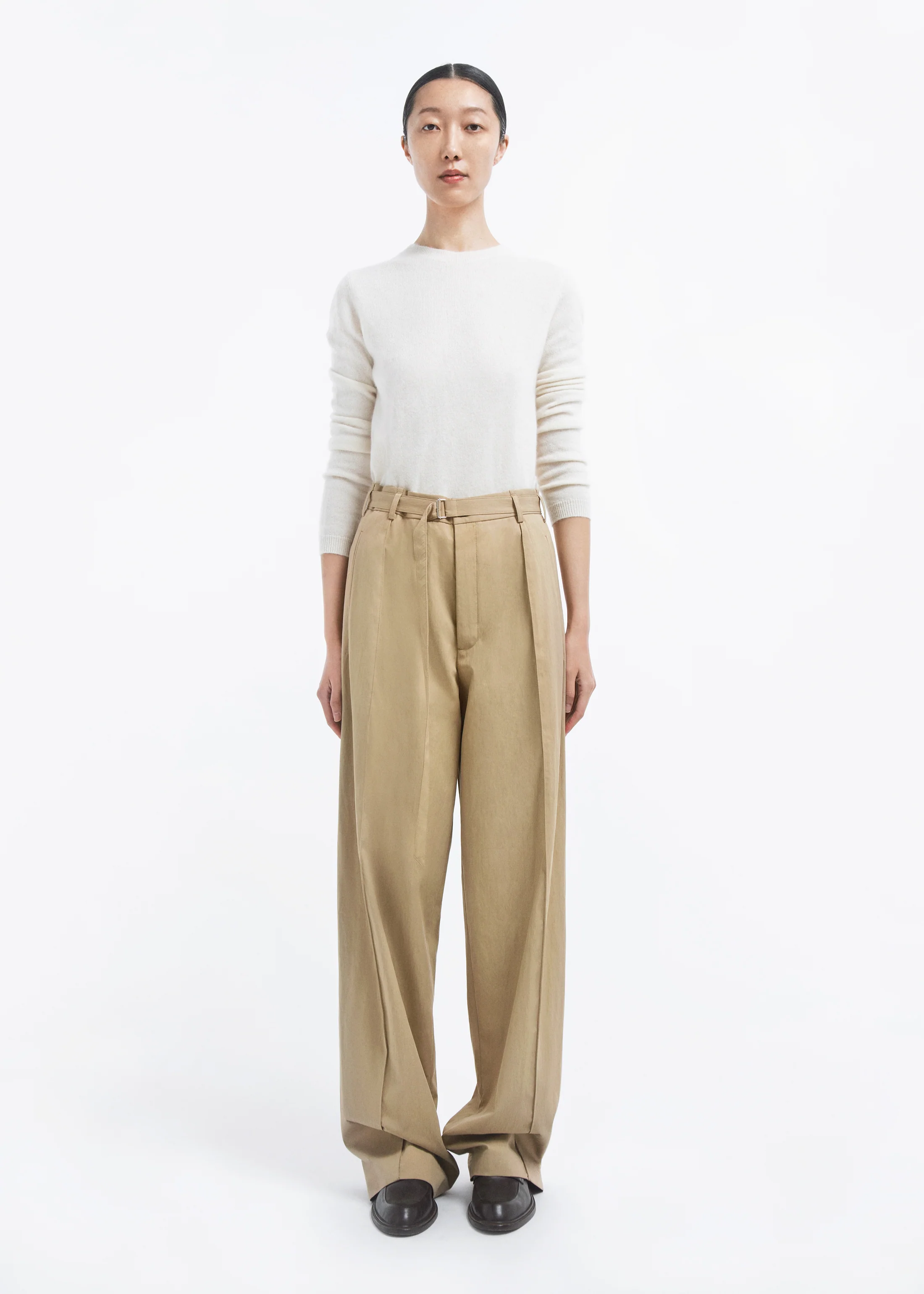 Drop Waisted Pant in Cotton Twill - Camel