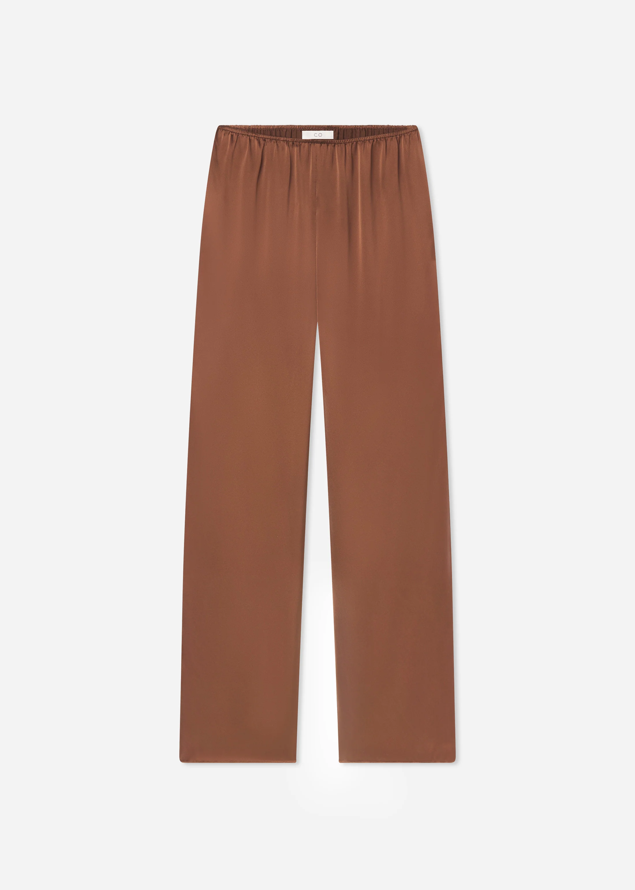 Elastic Waist Pant in Silk - Chocolate - Image 3