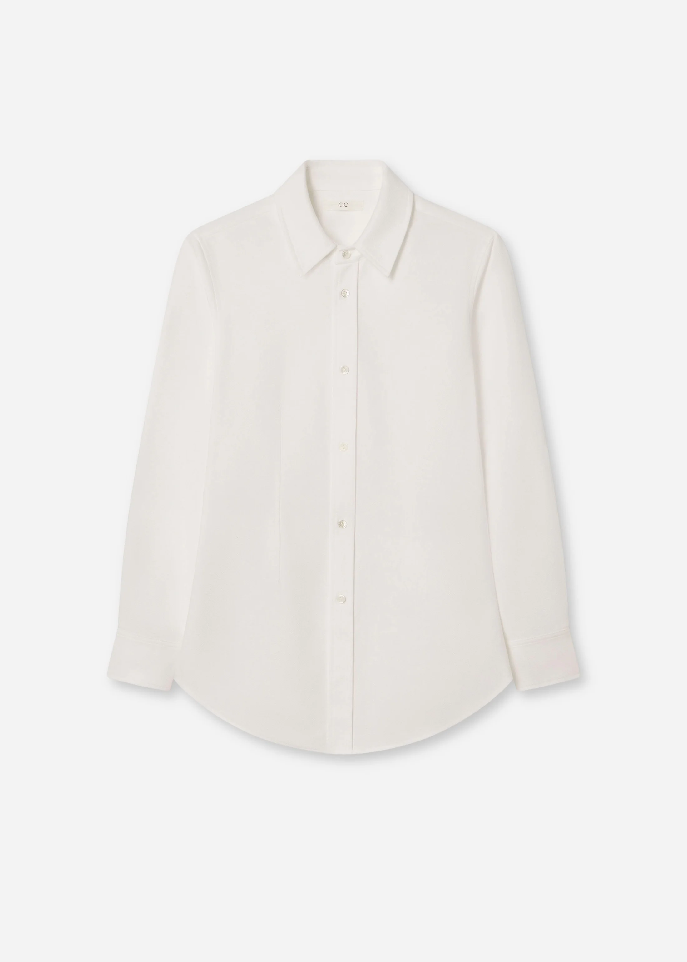 Fitted Button Down Shirt in Cotton Pique - White - Image 5