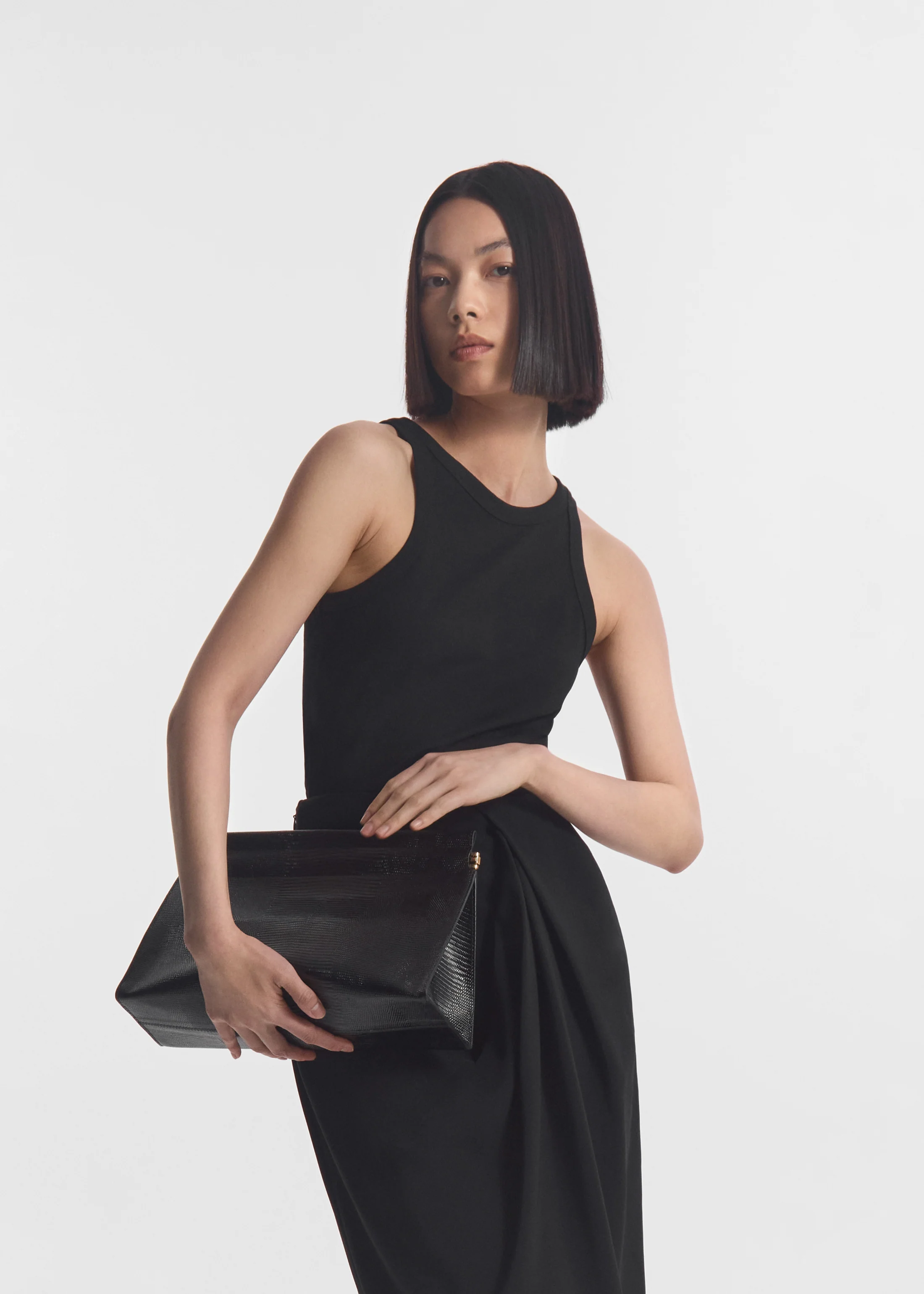 Fitted Tank in Cotton Jersey - Black