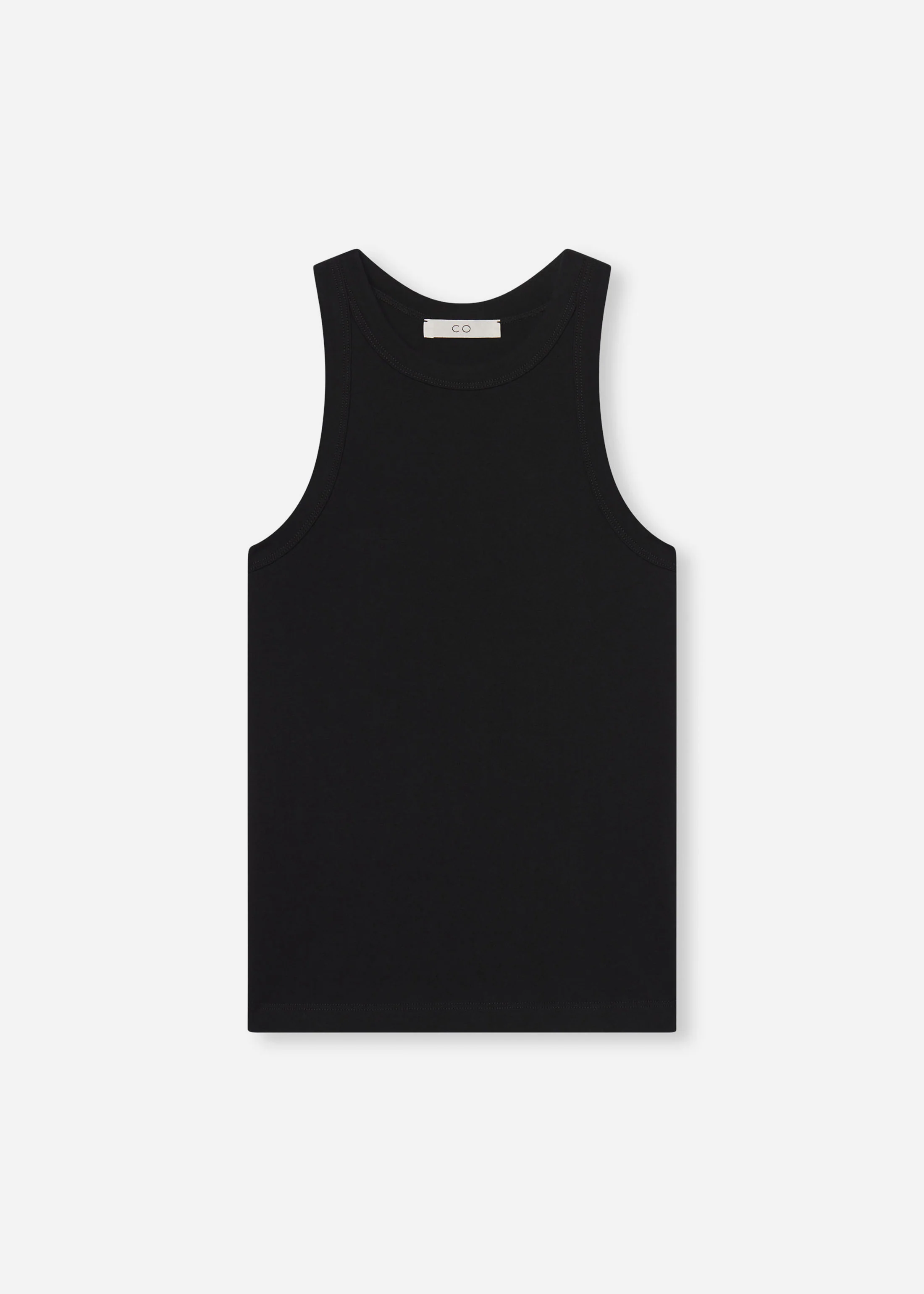 Fitted Tank in Cotton Jersey - Black - Image 4