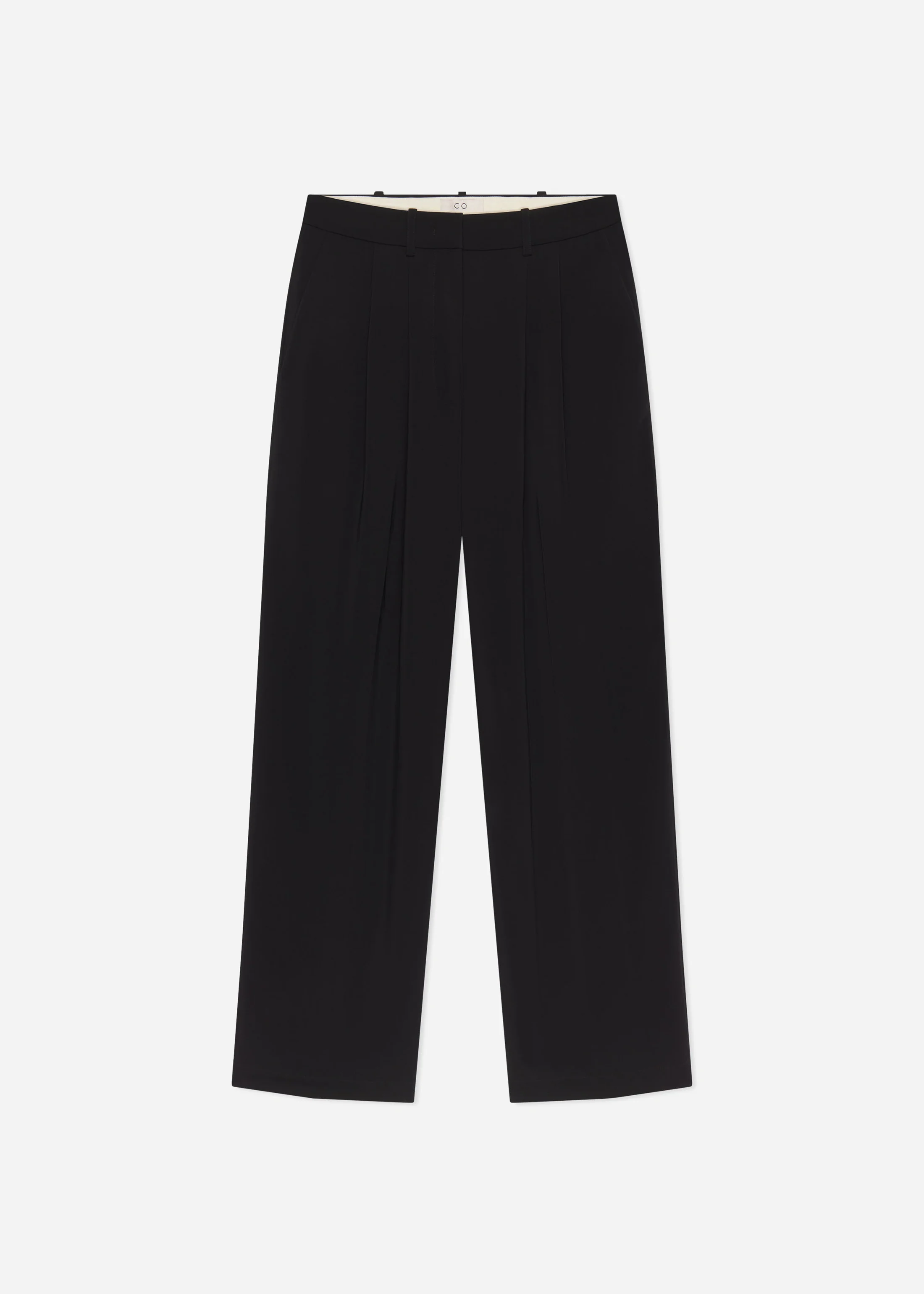Pleated Trouser in Crepe - Black - Image 4