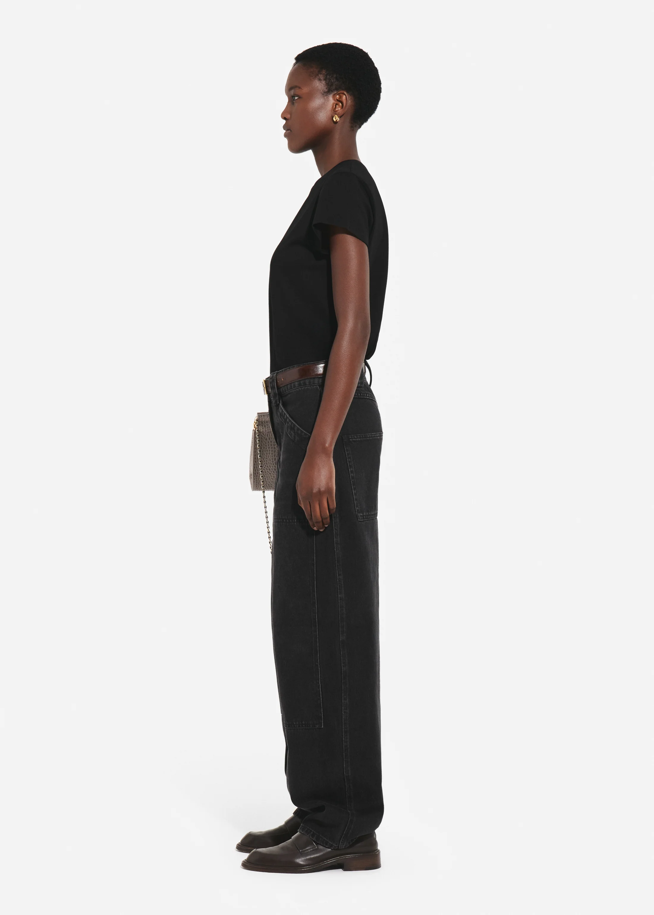 Fitted Tee in Cotton Jersey - Black - Image 2