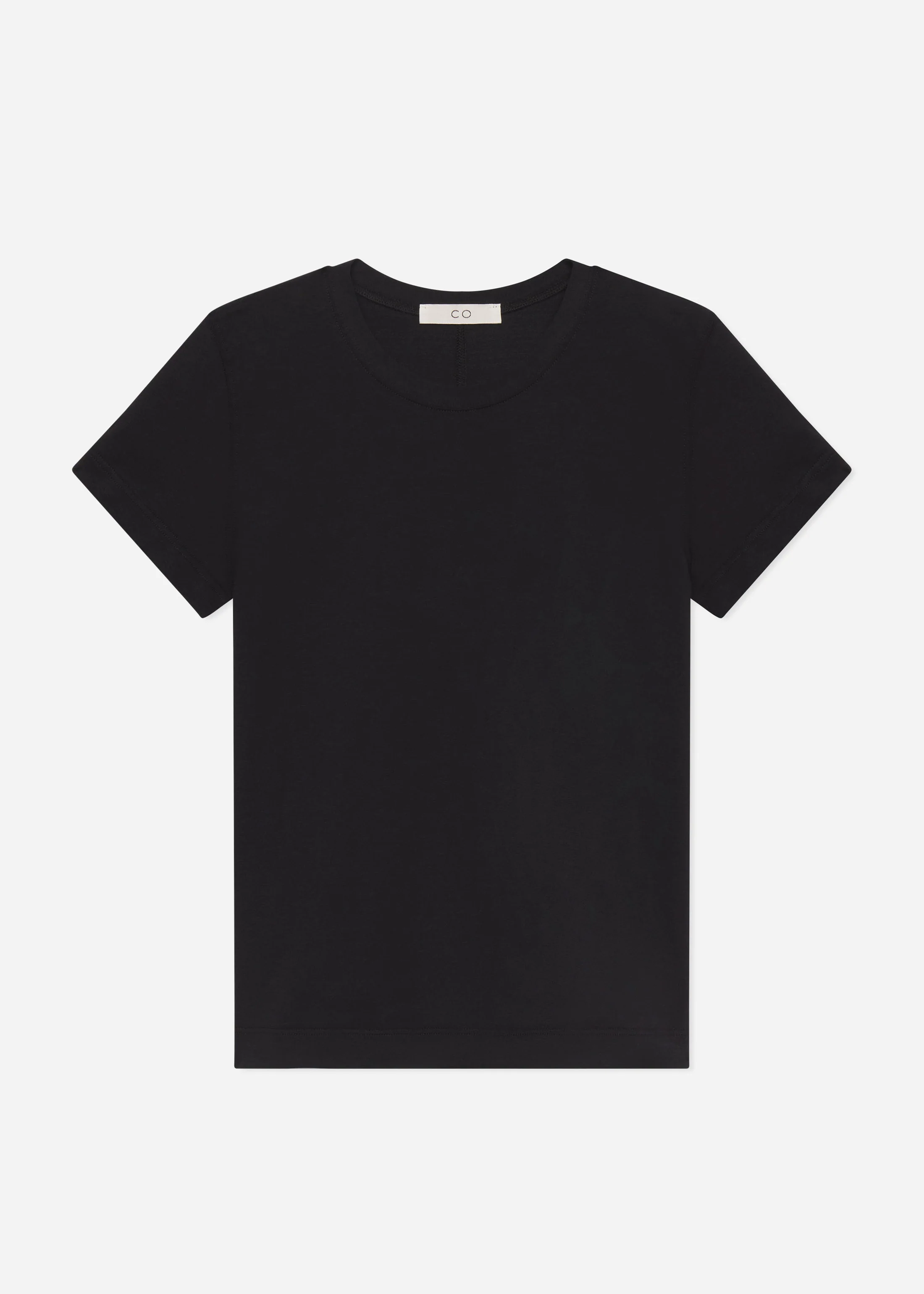 Fitted Tee in Cotton Jersey - Black - Image 4