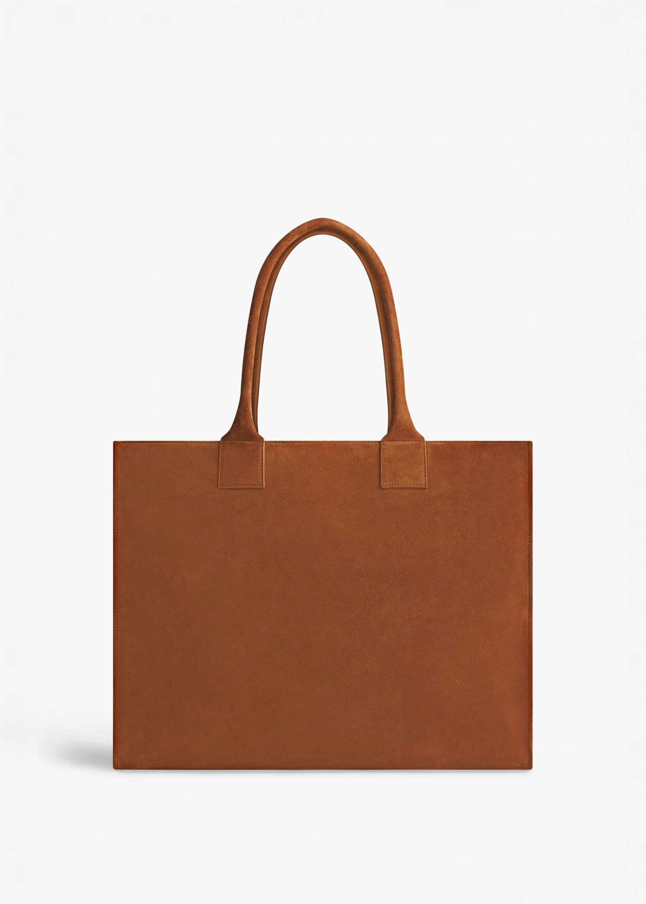 Large Tote Bag in Suede - Cognac