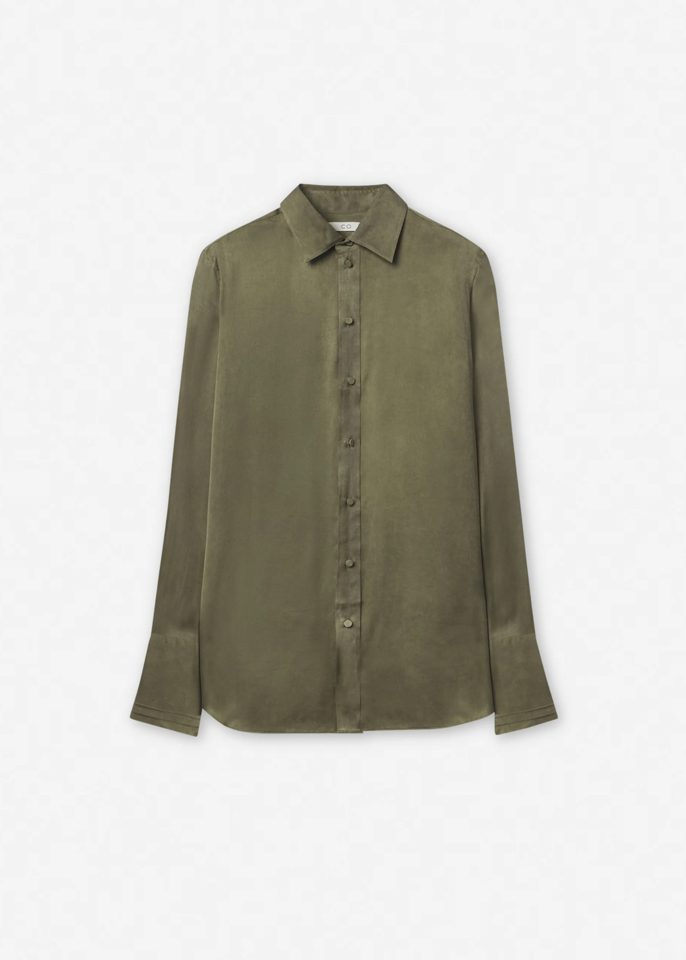 Mens Collared Shirt in Viscose - Jade - Image 5