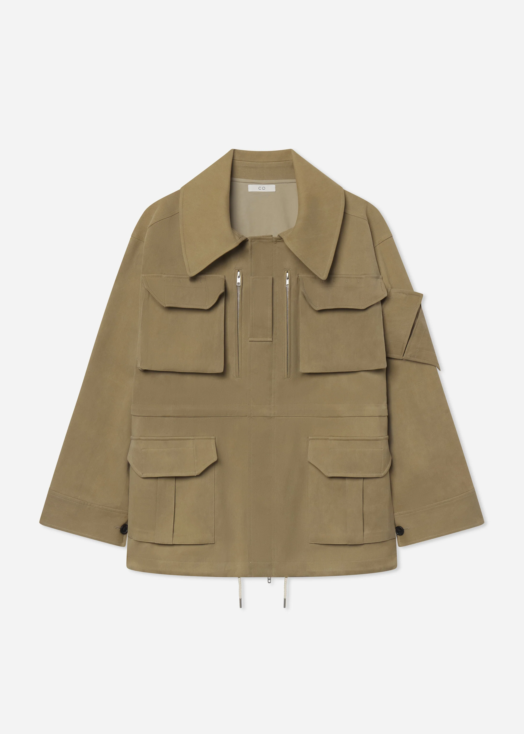 Military Jacket in Cold Dye Cotton - Khaki - Image 5