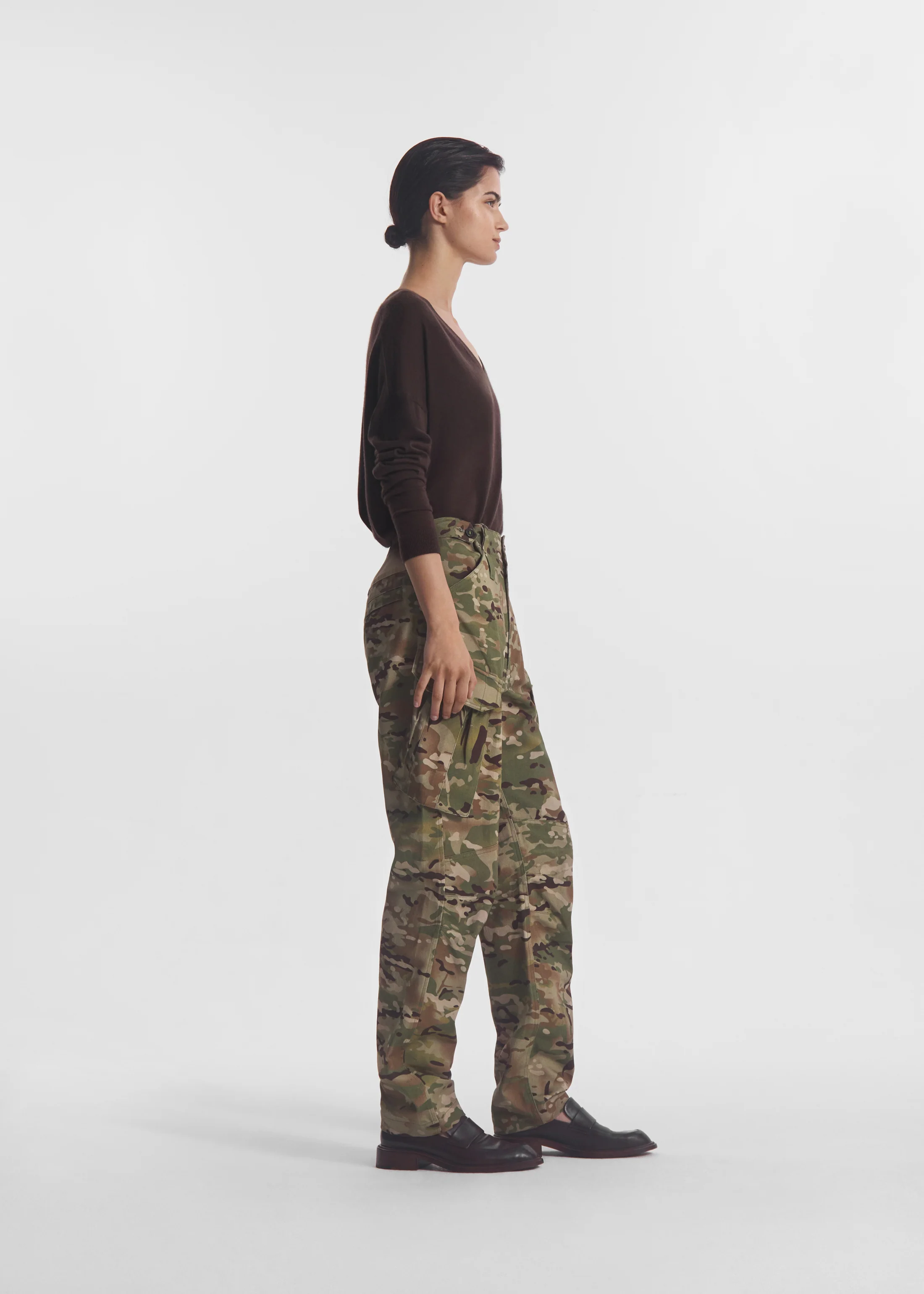 Military Pant in Cotton Twill - Camo Multi - Image 4