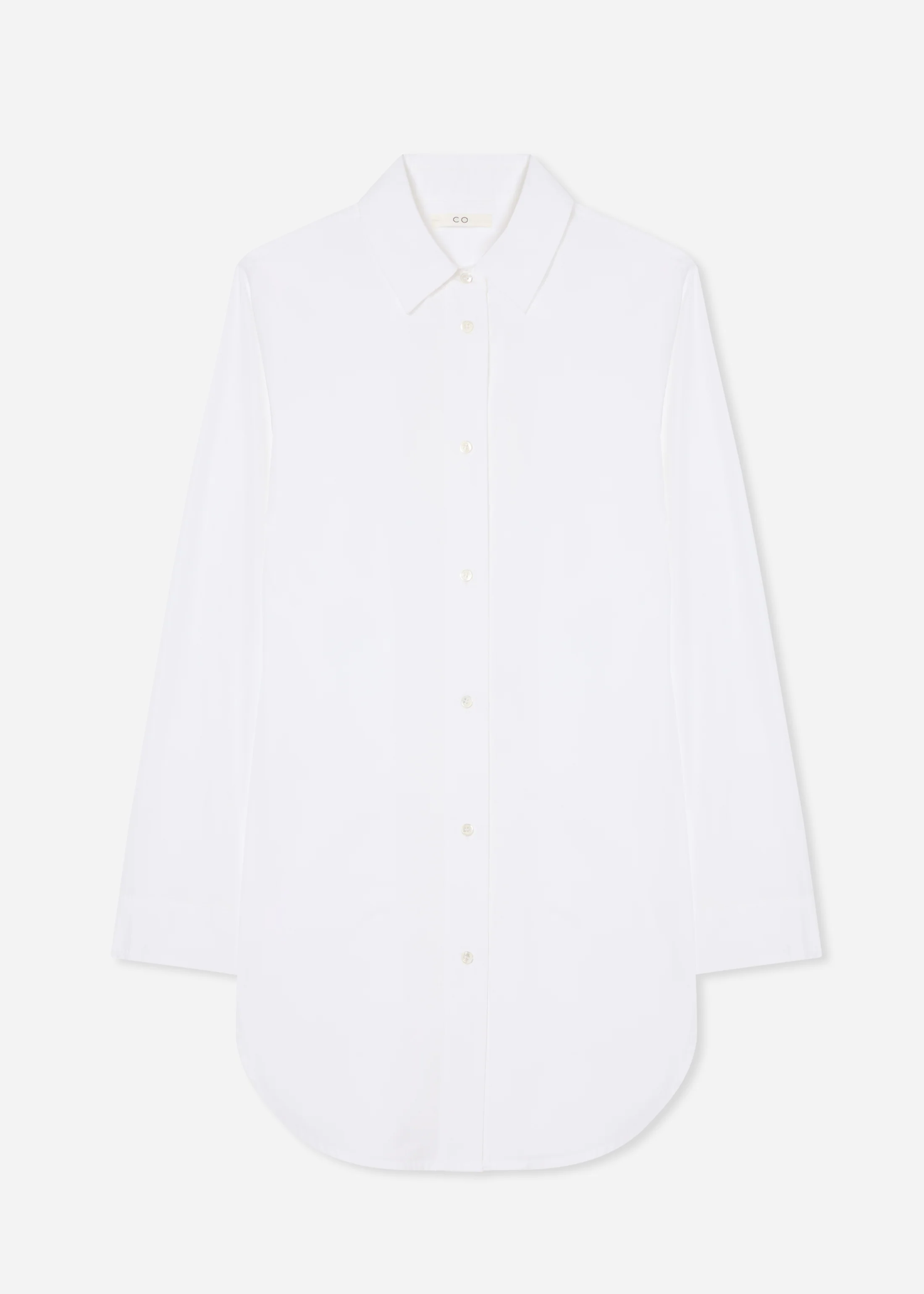 Cinched Button Down Shirt in Cotton Poplin - White - Image 4