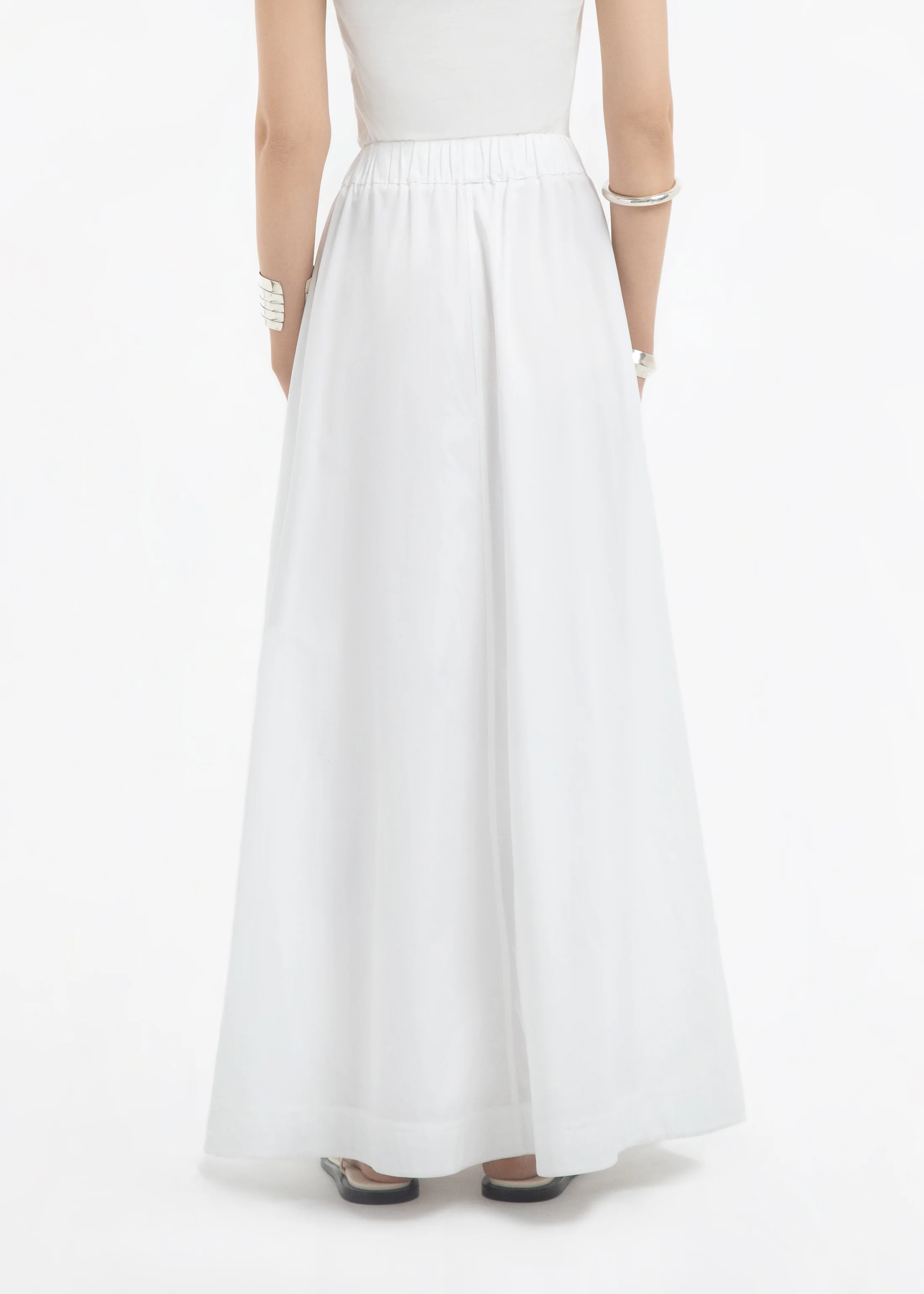 Parachute Skirt in Cotton Poplin - White - Image 4