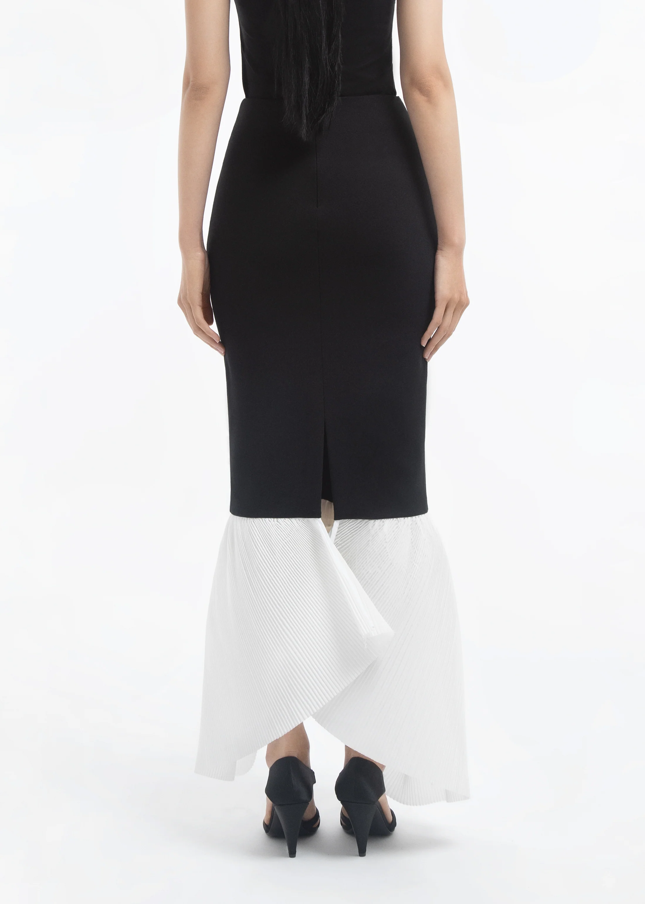 Peplum Skirt in Jersey - Black & White - Image 4