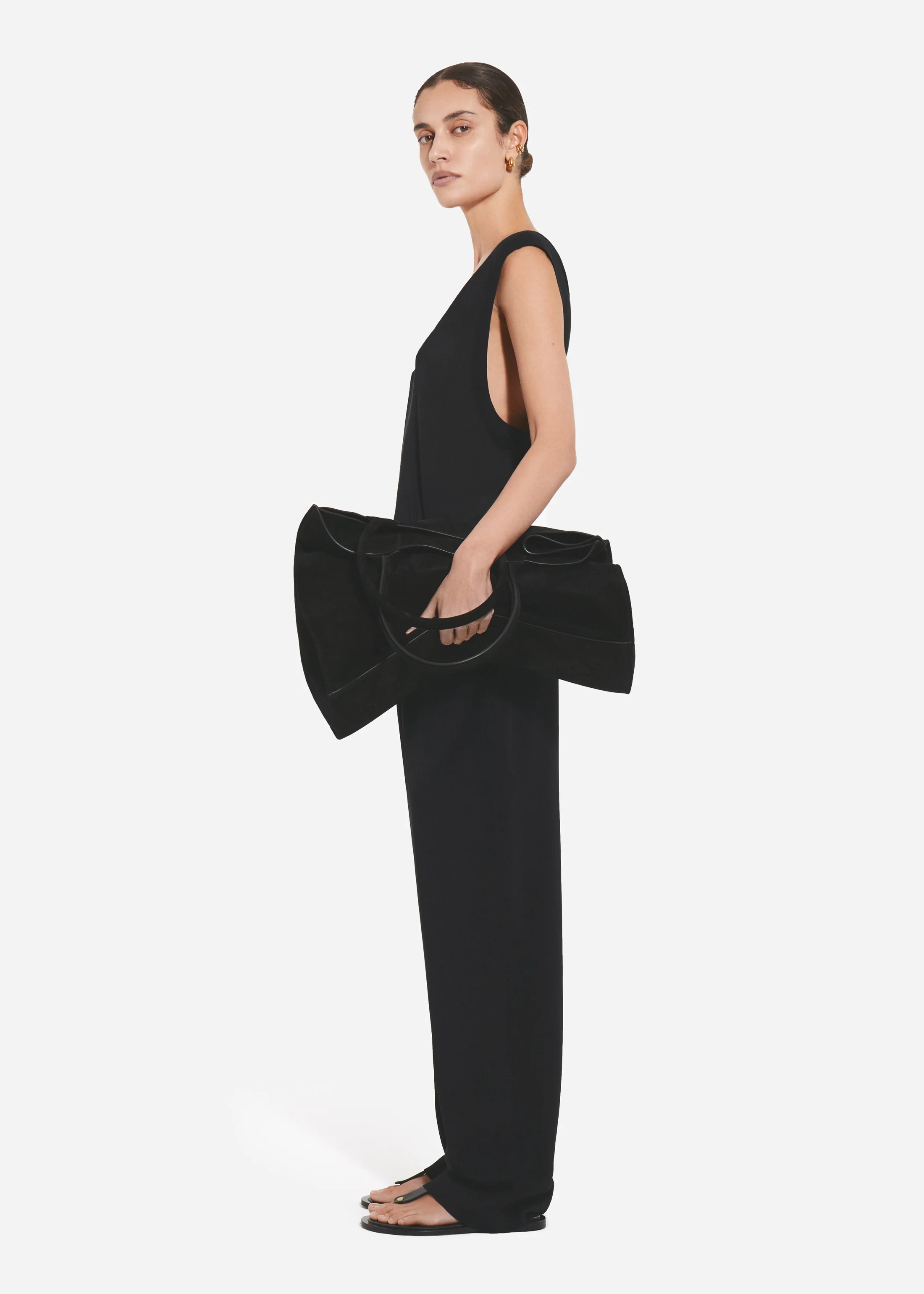 Loose Tank in Slub Jersey - Black - Image 2