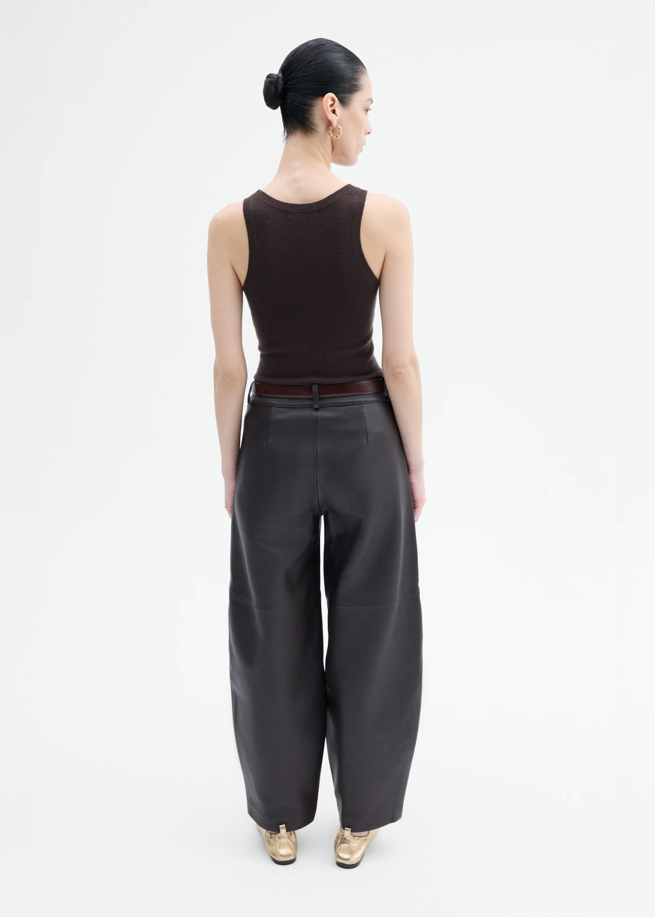 Tank Top in Fine Cashmere - Chocolate - Image 5