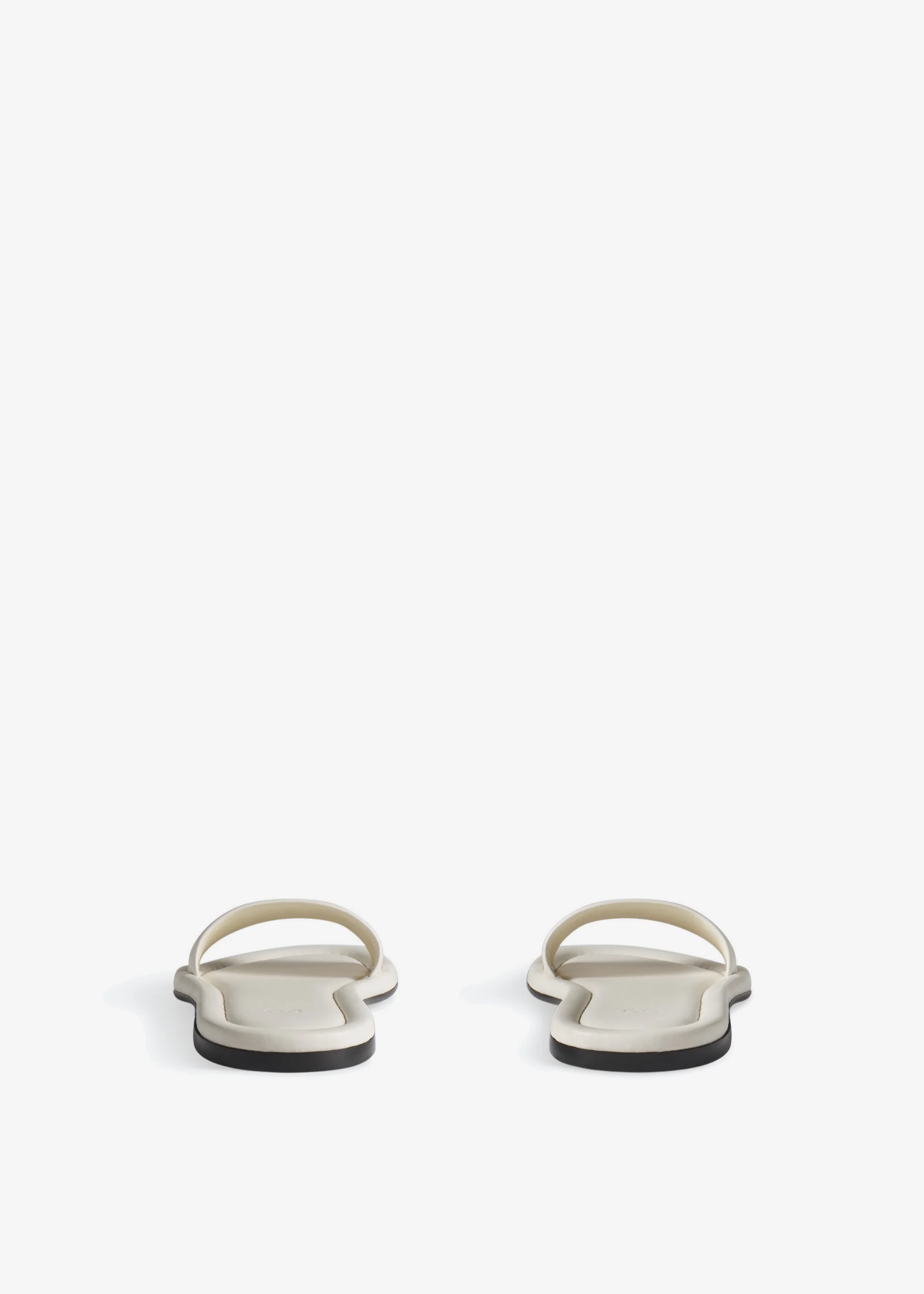 Slide Sandal in Leather - Ivory - Image 3