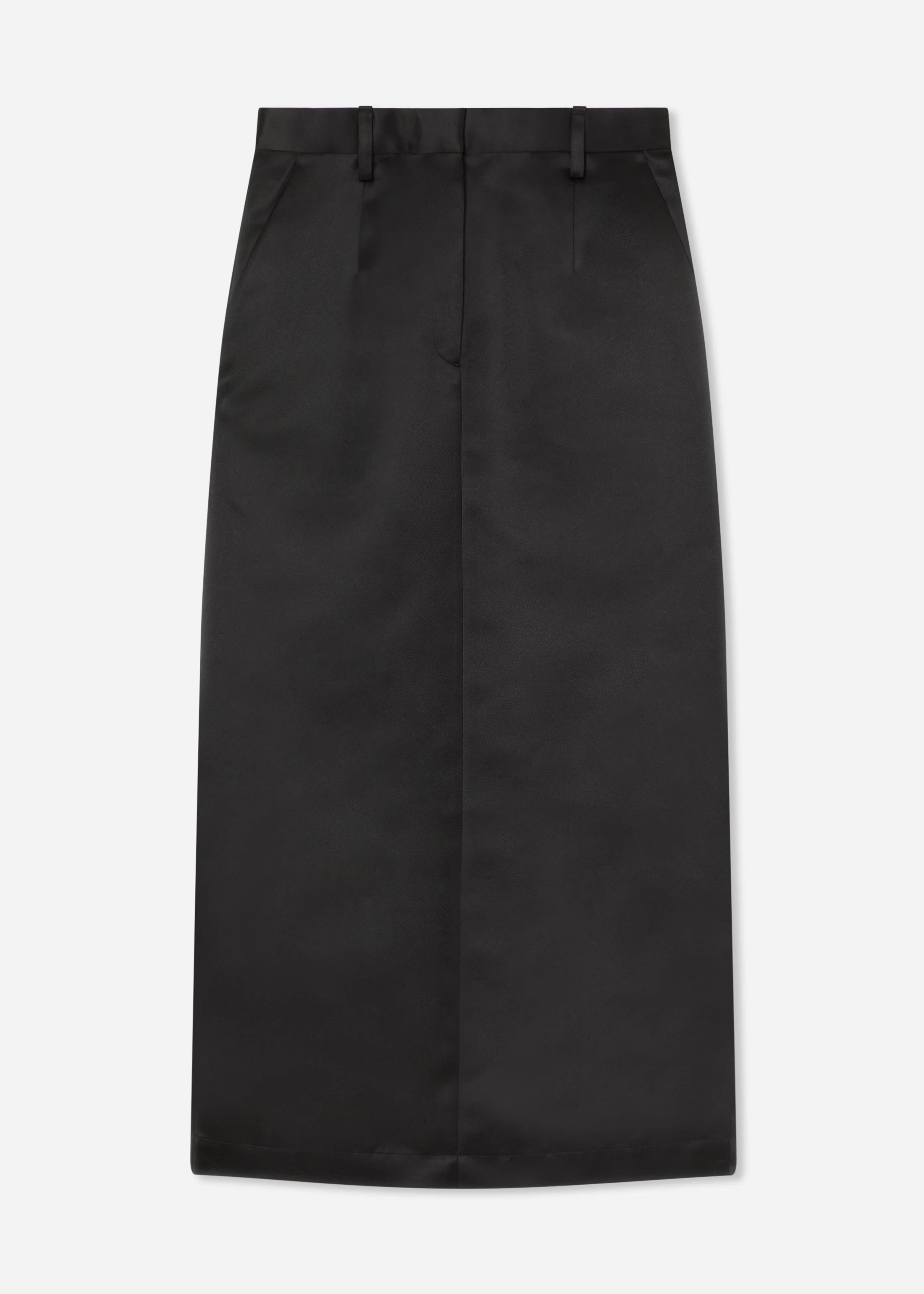 Tailored Pencil Skirt in Duchess Satin - Black - Image 4