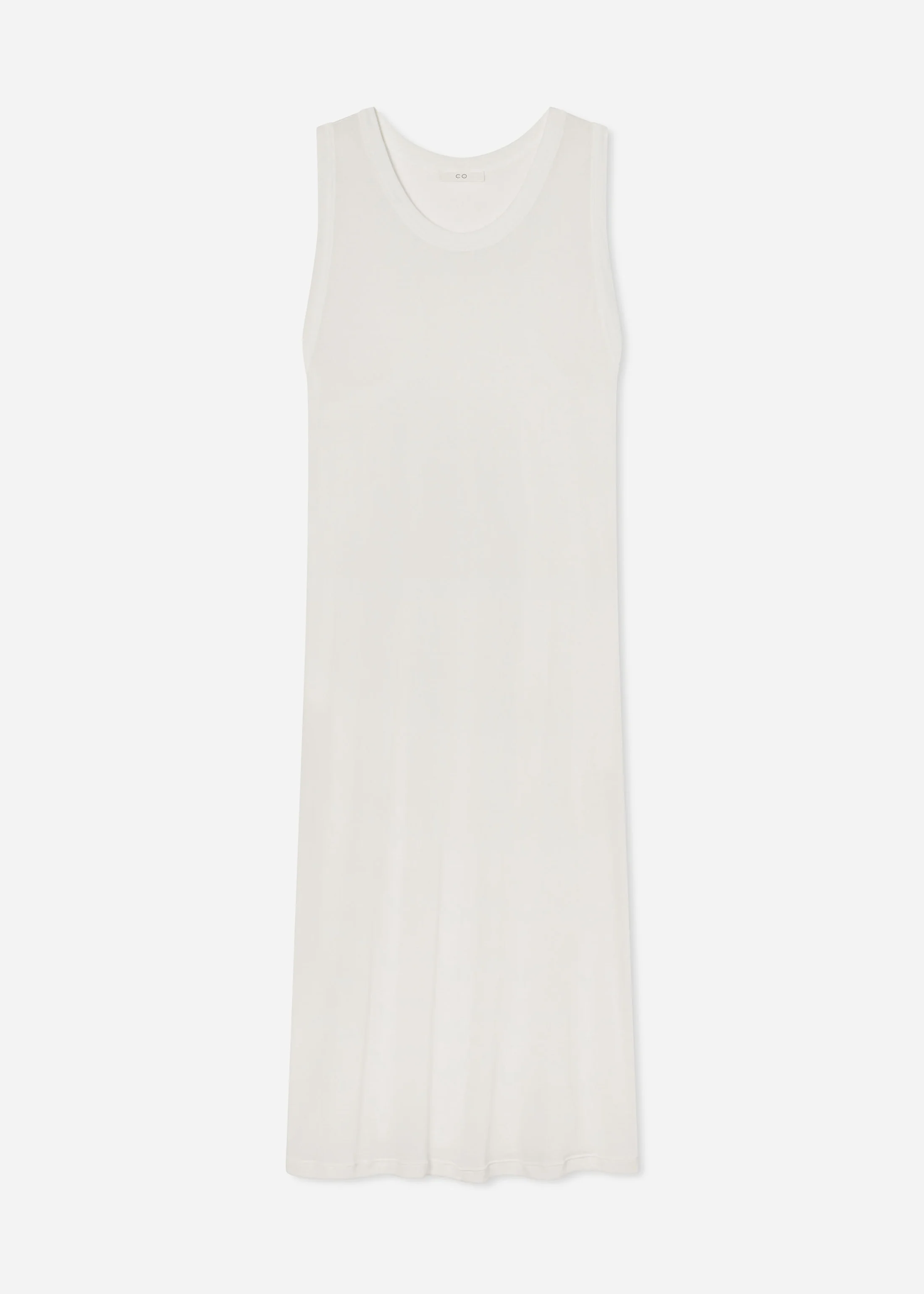 Tank Dress in Slub Jersey - Ivory - Image 4