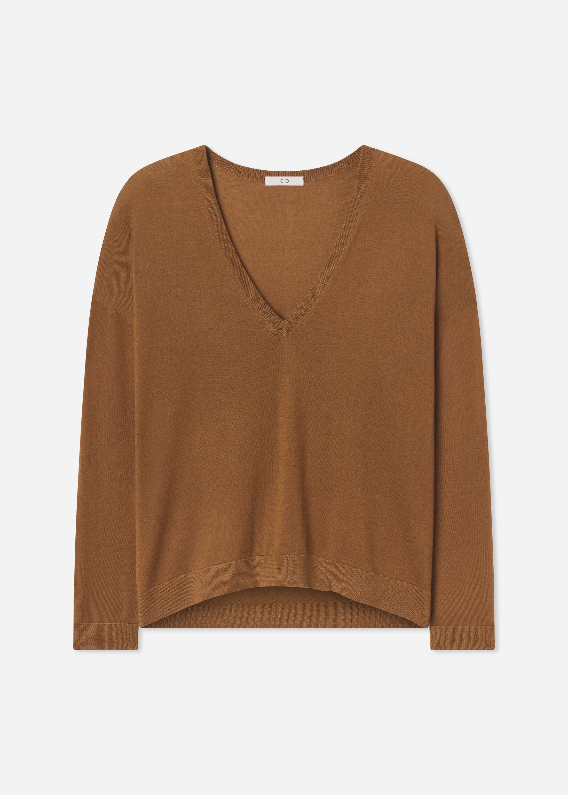 V-Neck Sweater in Fine Cashmere - Ginger - Image 6